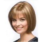 ELEGÁNS SÖTÉTSZŐKE PARÓKA, VALÓDI HAJ FELHASZNÁLÁSÁVAL