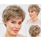 R22, SZAFFI 1, VILÁGOSBARNA, FIÚSAN RÖVID VAGÁNY PARÓKA, VALÓDI HAJ FELHASZNÁLÁSÁVAL