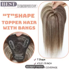   BARNA MELÍROZOTT PEPI, TOUPEE 100% vietnámi valódi haj, 20CM.