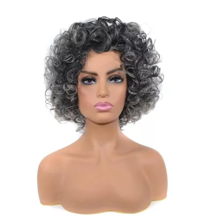 11, GYÖNYÖRŰ FEKETE-EZÜST GÖNDÖR PARÓKA, PRÉMIUM MINŐSÉG