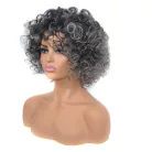 11, GYÖNYÖRŰ FEKETE-EZÜST GÖNDÖR PARÓKA, PRÉMIUM MINŐSÉG