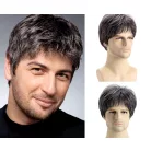 -PATRIK 1, SÁRMOSAN ŐSZÜLŐ FÉRFI paróka, VALÓDI HAJ FELHASZNÁLÁSÁVAL