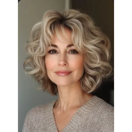 LAURA, ELEGÁNS TERMÉSZETES SZŐKE HULLÁMOS PARÓKA, VALÓDI HAJ FELHASZNÁLÁSÁVAL! 