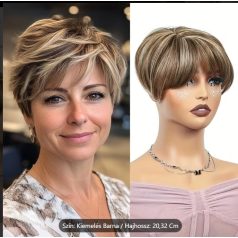   DIVATOSAN MELÍROZOTT TERMÉSZETES-SZŐKE PEPI, TOUPEE, 100% vietnámi valódi haj
