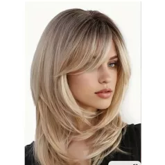   AMAZON3, MODERN DIVATOS OMBRE, SZŐKE PARÓKA,VALÓDI HAJ FELHASZNÁLÁSÁVAL!