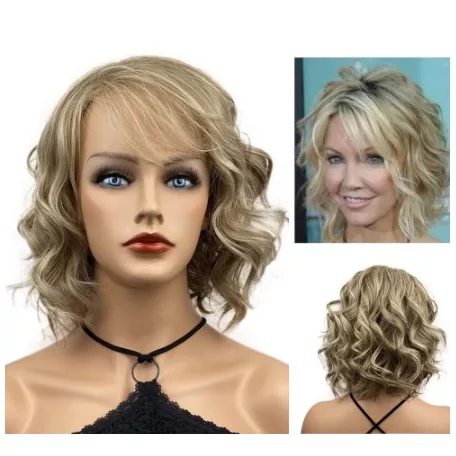 BETTINA, DIVATOSAN ELEGÁNS TERMÉSZETES SZŐKE PILLANGÓ HULLÁMOS PARÓKA, VALÓDI HAJ FELHASZNÁLÁSÁVAL! 