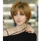 BABI 9/A, EGYSZERŰEN ELEGÁNS VILÁGOSBARNA BUBI PARÓKA, VALÓDI HAJ FELHASZNÁLÁSÁVAL