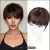 TERMÉSZETES-SÖTÉTBARNA EGYENES PEPI, TOUPEE 100% vietnámi valódi haj, egyenes