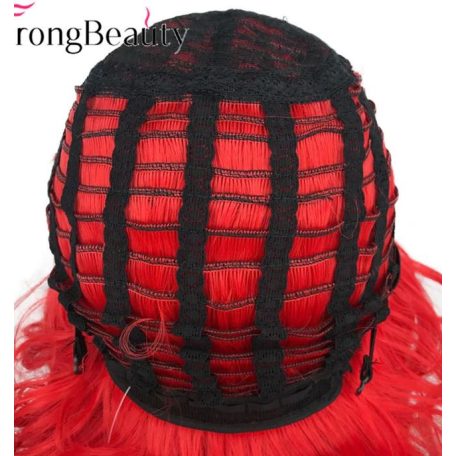 1, VOGUE! KÜLÖNLEGESEN SZÉP ÉLÉNK LÁNG-VÖRÖS OMBRE (töve fekete) PARÓKA, PRÉMIUM MINŐSÉG!