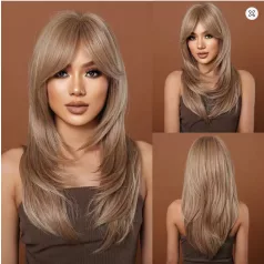   13/c , DIVATOS VÁGÁSÚ TERMÉSZETES-SZŐKE PARÓKA, VALÓDI HAJ FELHASZNÁLÁSÁVAL