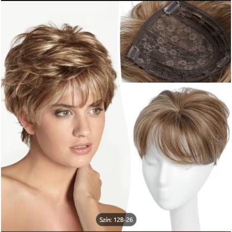 DIVATOSAN MELÍROZOTT VILÁGOSBARNA PEPI, TOUPEE, 100% vietnámi valódi haj