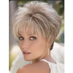   ELEGÁNS HAMVAS VILÁGOSSZŐKE paróka, VALÓDI HAJ FELHASZNÁLÁSÁVAL! 