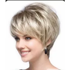   ELEGÁNS HAMVAS VILÁGOSSZŐKE paróka, VALÓDI HAJ FELHASZNÁLÁSÁVAL! 