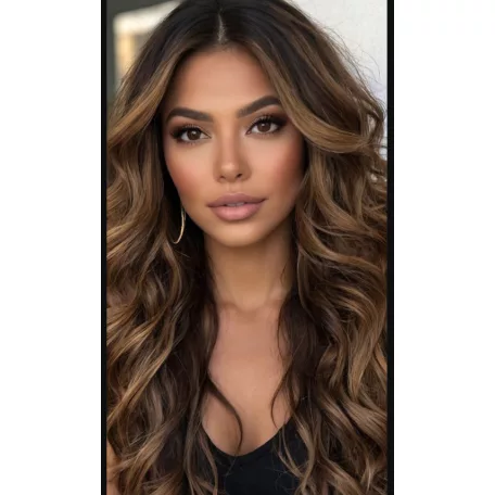 CSEPKE, ROZSDABARNA GYÖNYÖRŰ HULLÁMOS PARÓKA, VALÓDI HAJ FELHASZNÁLÁSÁVAL