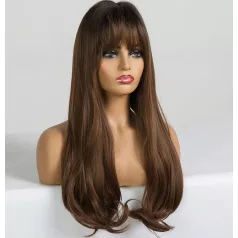   23, NAGYON SZÉP CSOKIBARNA HOSSZÚ, DIVATOS OMBRE PARÓKA, PRÉMIUM MINŐSÉG