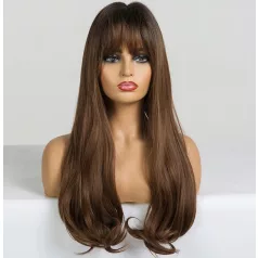   23, NAGYON SZÉP CSOKIBARNA HOSSZÚ, DIVATOS OMBRE PARÓKA, PRÉMIUM MINŐSÉG