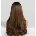 23, NAGYON SZÉP CSOKIBARNA HOSSZÚ, DIVATOS OMBRE PARÓKA, PRÉMIUM MINŐSÉG