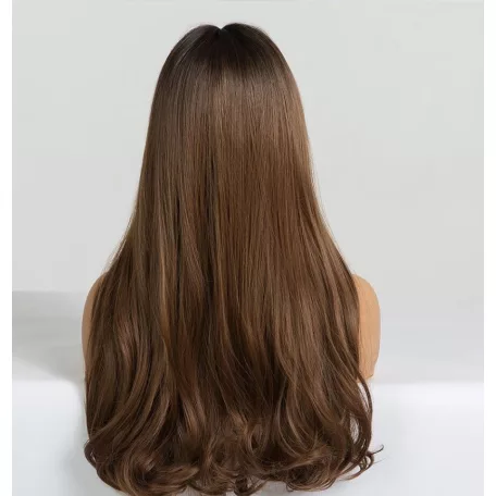 23, NAGYON SZÉP CSOKIBARNA HOSSZÚ, DIVATOS OMBRE PARÓKA, PRÉMIUM MINŐSÉG