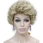 81, ELEGÁNS  DAUEROLT HATÁSÚ TERMÉSZETES VILÁGOS-SZŐKE PARÓKA, PRÉMIUM MINŐSÉG