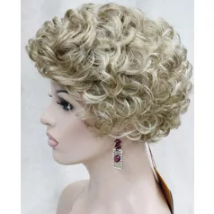   81, ELEGÁNS  DAUEROLT HATÁSÚ TERMÉSZETES VILÁGOS-SZŐKE PARÓKA, PRÉMIUM MINŐSÉG