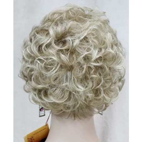 81, ELEGÁNS  DAUEROLT HATÁSÚ TERMÉSZETES VILÁGOS-SZŐKE PARÓKA, PRÉMIUM MINŐSÉG