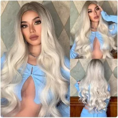   18, VOGUE! SZUPER DIVATOS  PLATINASZŐKE OMBRE PARÓKA, PRÉMIUM MINŐSÉG!