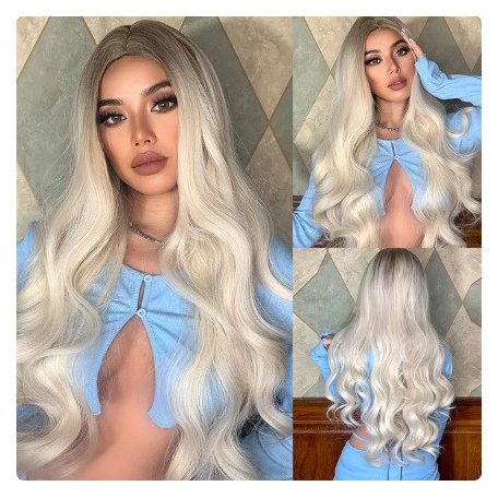 18, VOGUE! SZUPER DIVATOS  PLATINASZŐKE OMBRE PARÓKA, PRÉMIUM MINŐSÉG!