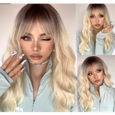   ADRIEN7. DÖGÖS VILÁGOSSZŐKE, HULLÁMOS PARÓKA, VALÓDI HAJ FELHASZNÁLÁSÁVAL! 