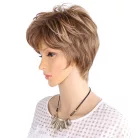 56, MELÍROZOTT, JÓ FORMÁJÚ BARNA MODERN PARÓKA, prémium minőség!