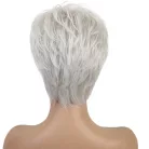 118, FEHÉR-ŐSZ RÖVID PARÓKA, SZÉP DÚS, PRÉMIUM MINŐSÉG!