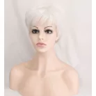 118, FEHÉR-ŐSZ RÖVID PARÓKA, SZÉP DÚS, PRÉMIUM MINŐSÉG!