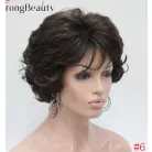 108b, ELEGÁNS, JÓ MINŐSÉGŰ SÖTÉT MÉLY-BARNA SZÉP DÚS PARÓKA, PRÉMIUM MINŐSÉG