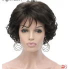 108b, ELEGÁNS, JÓ MINŐSÉGŰ SÖTÉT MÉLY-BARNA SZÉP DÚS PARÓKA, PRÉMIUM MINŐSÉG