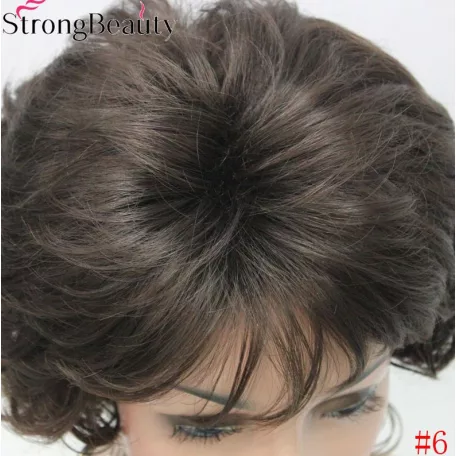 108b, ELEGÁNS, JÓ MINŐSÉGŰ SÖTÉT MÉLY-BARNA SZÉP DÚS PARÓKA, PRÉMIUM MINŐSÉG