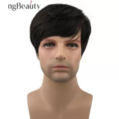 FEKETE FÉRFI paróka, Valódi haj felhasználásával