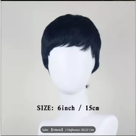 FEKETE FÉRFI paróka, Valódi haj felhasználásával