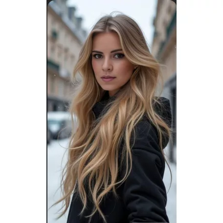 CSILLA 2. GYÖNYÖRŰ SÖTÉTSZŐKE SZÍNÁTMENETES HOSSZÚ PARÓKA, VALÓDI HAJ FELHASZNÁLÁSÁVAL!