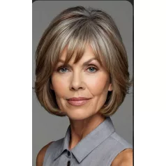   117, SÖTÉTSZŐKE ELEGÁNS BUBI PARÓKA, VALÓDI HAJ FELHASZNÁLÁSÁVAL 