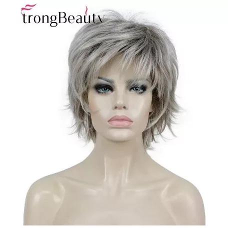 5. ELEGÁNS, "TÉPETT" FAZONÚ MODERN EZÜST-ŐSZ PARÓKA 