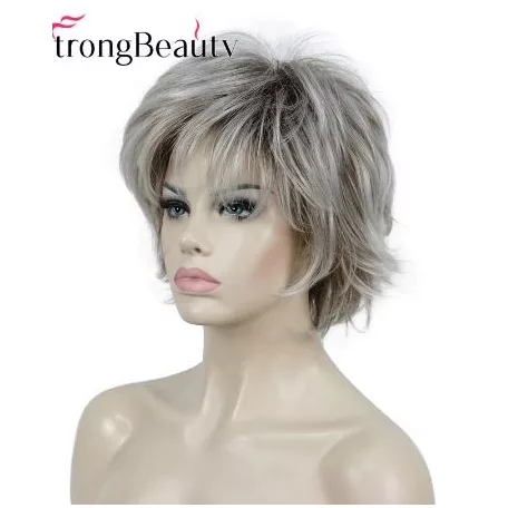 5. ELEGÁNS, "TÉPETT" FAZONÚ MODERN EZÜST-ŐSZ PARÓKA 