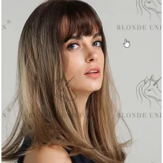   MAGYARORSZÁGI KÉSZLETEN! ENIKŐ, ELEGÁNS VILÁGOS- BARNA KLEOPÁTRA OMBRE PARÓKA, VALÓDI HAJ FELHASZNÁLÁSÁVAL!