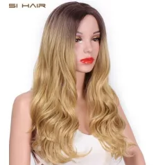   VILÁGOSBARNA HULLÁMOS OMBRE (tövénél sötétebb) PARÓKA, VALÓDI HAJ FELHASZNÁLÁSÁVAL!