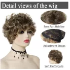 16, ANDREA5,GÖNDÖR VILÁGOSBARNA DIVATOS PARÓKA, VALÓDI HAJ FELHASZNÁLÁSÁVAL