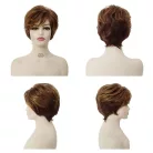 16, ANDREA5,GÖNDÖR VILÁGOSBARNA DIVATOS PARÓKA, VALÓDI HAJ FELHASZNÁLÁSÁVAL