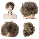 16, ANDREA5,GÖNDÖR VILÁGOSBARNA DIVATOS PARÓKA, VALÓDI HAJ FELHASZNÁLÁSÁVAL