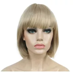   MODERN TERMÉSZETES VANÍLIA-SZŐKE BUBI PARÓKA, VALÓDI HAJ FELHASZNÁLÁSÁVAL!