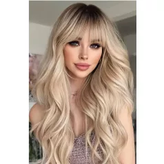   CSIPKE 38B, NAGYON SZÉP SZŐKE, HULLÁMOS OMBRE PARÓKA, VALÓDI HAJ FELHASZNÁLÁSÁVAL!