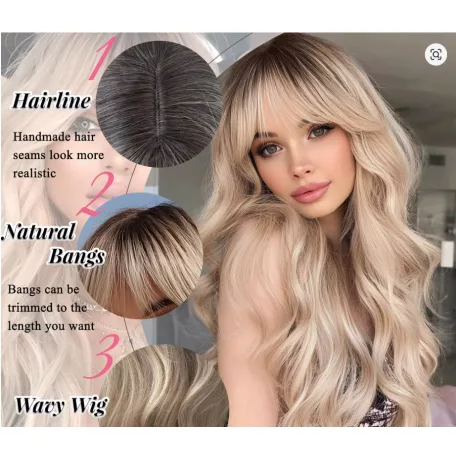 CSIPKE 38B, NAGYON SZÉP SZŐKE, HULLÁMOS OMBRE PARÓKA, VALÓDI HAJ FELHASZNÁLÁSÁVAL!