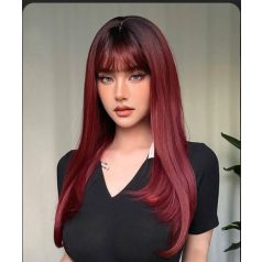   FRANCISKA, GYÖNYÖRŰ SÖTÉTVÖRÖS KLEOPÁTRA PARÓKA, VALÓDI HAJ FELHASZNÁLÁSÁVAL! 